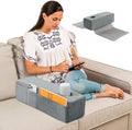 HOMBYS Removable Couch Armrest Pillow with Cup Holder and Side Pockets