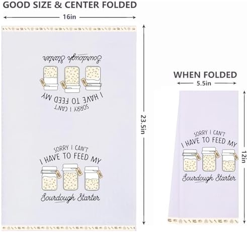 LXOMILL Sourdough Gifts for Women, Funny Kitchen Towels Set of 2, Sourdough Starter Gifts for Bakers, Bread Baking Dish Towels, Cute Kitchen Decor