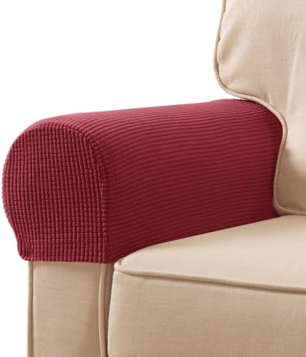 SUBRTEX Stretch Couch Arm Covers Set of 2, Non-Slip Sofa Armrest Slipcovers