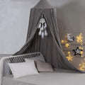 Bed Canopy for Kids, Round Dome Kids Mosquito Net Indoor Outdoor Castle Hanging House Decoration Reading Nook Kids Playing Home Decoration(Dark Gray)