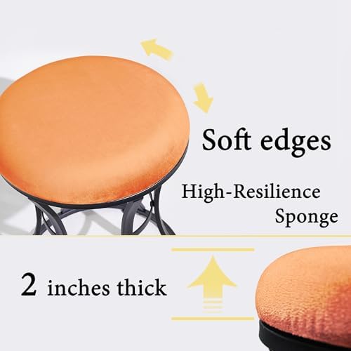 Vanity Chair, Small Velvet Vanity Stool & Ottoman Bench for Bathroom, Dorm