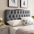 Modway Annabel Diamond Tufted Performance Velvet King Headboard in Gray