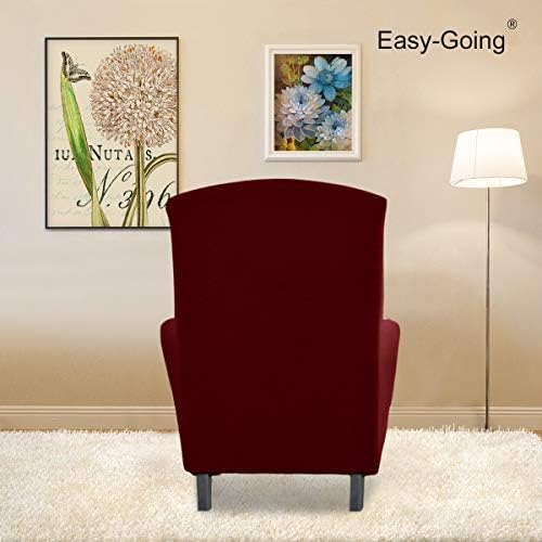Easy-Going Stretch Wingback Chair Sofa Slipcover Wine