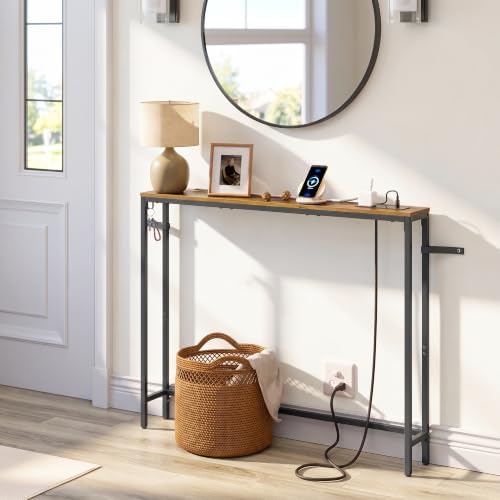 VASAGLE 39.4" Console Table, Narrow Behind Couch Table with Outlet