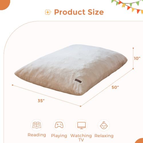 MAXYOYO 3 in 1 Kids Bean Bag Chair, Comfy Floor Sofa with Removed Cover