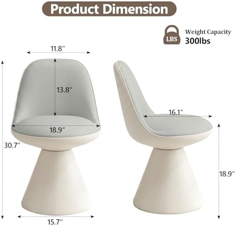 Modern Upholstered Vanity Stool Chair, Comfy PU Leather Ottoman Stool