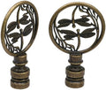 Biaungdo 2 Pack Double Dragonflies Lamp Finial, Antique Bronze