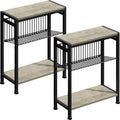 Narrow Side Table Set of 2, 3-Tier End Table, Small Nightstand