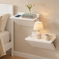 Floating Nightstand Set of 2 White Wood Bedside Table Wall Mounted