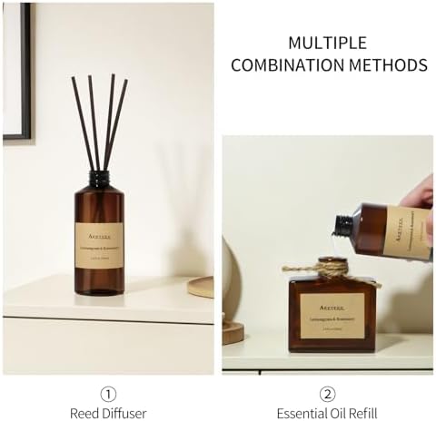 Reed Diffuser, Lemongrass Rosemary Fresh Ginger Scented Oil Refill