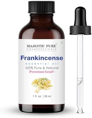 Majestic Pure Essential Oil with Glass Dropper - 100% Pure and Natural - Essential Oils for Diffuser, Aromatherapy, Soap and Candle Making, Frankincense Essential Oil, Frankincense Oil, 1 Fl Oz