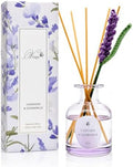 Vangie Lavender & Chamomile Reed Diffuser Set – Decorative Glass Bottle with Handmade Flower Diffuser, Long-Lasting Home Fragrance, Vegan & Cruelty-Free