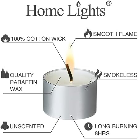 Tealight Candles - 8 Hours Long time Burning, White Votive Smokeless European Tea Light Unscented Candles for Shabbat, Weddings, Christmas,Home Decorative - 300 Packs