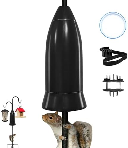 Squirrel Baffle for Bird Feeder Pole,Installation Without Removing the Pole,Wrap Around Poles Protect Bird Feeder,Suitable for Shepherd Hooks