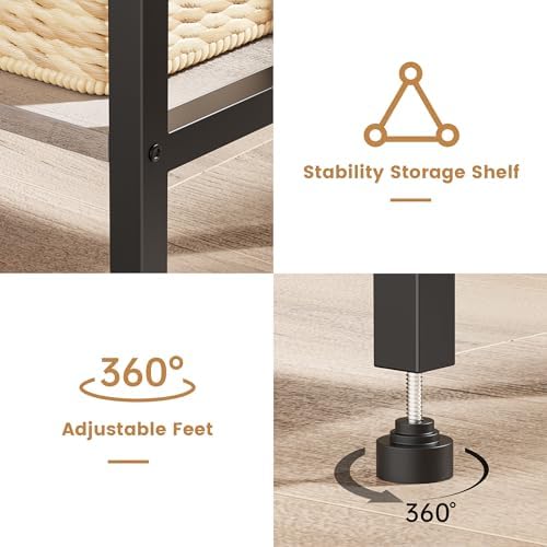 Asgolion 30 Inch Tall Side Table, Small End Table with Adjustable Shelf