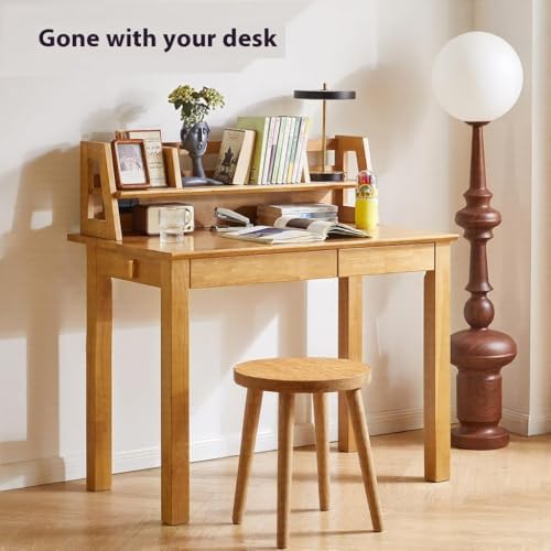 Plant Support Round Solid Wood Step Stool Garden Stool Wooden Stoo Stools Chair Dressing Stool Kitchen Bar Stool Side Table Round Wooden（Log Color）