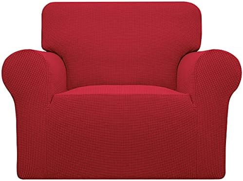 Easy-Going Stretch Oversized Chair Cover with Arm Washable Christmas Red