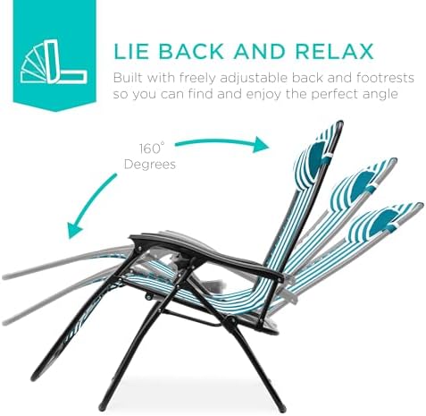 Best Choice Products Zero Gravity Chair Recliner, Peacock Striped