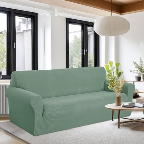 U-NICE HOME Oversized Stretch Couch Cover Slipcover, Cyan