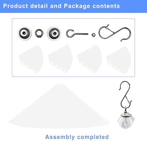 19 Inch PP Squirrel Baffle for Outdoor Bird Feeders - Hanging Bird Feeder Umbrella Guard, Squirrel Proof Protector for Shepherd Hooks & Poles, Semi-Transparent, 1 Pack