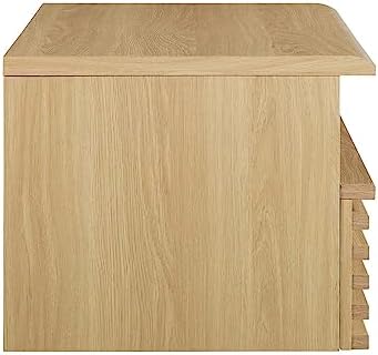 Modway Render Mid-Century Modern, Wall-Mount Nightstand, Oak