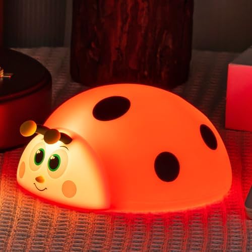 AVEKI Cute Ladybug Nightlight for Baby, Soft Silicone Night Light ﻿