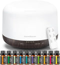 InnoGear 500ml Aromatherapy Diffuser for Home 10 Essential Oil Set, Brown