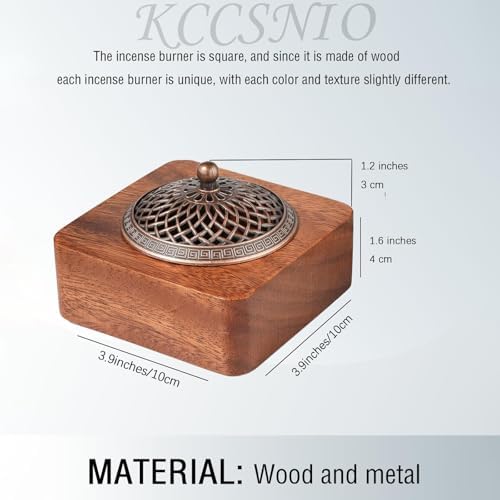 Acacia Wood Incense Burner for Cones & Coils, with Sticks Holder