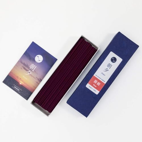Asayu Japan Rose Incense Sticks, Low Smoke Japanese Incense, 20g
