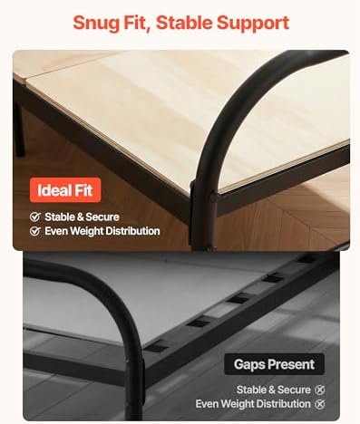 VEVOR Bunkie Board, Queen Size 76.8 x 58.3 in, Foldable Bed Board Under Mattress with Nylon Webbing, Plywood, Rounded Edges, Anti-Sag Design for Metal Frames, Sleeper Sofas, Platform and Bunk Beds