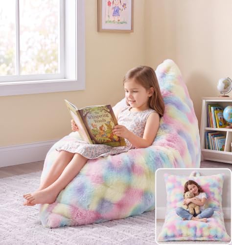 Hobestluk 3 in 1 Small Bean Bag Chair Comfortable Chair Floor Cushions