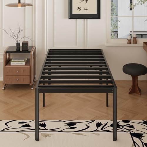 24 Inch High Twin Bed Frames with Rounded Corner Legs Heavy Duty