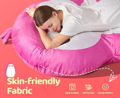 Hobestluk Bean Bag Chairs for Adults Bean Bag Cute Floor Cushions Pink