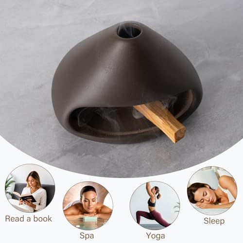 MOUGIGI Zongzi Shaped Clay Smudge Bowl,Palo Santo&Sage Cone Incense Burner