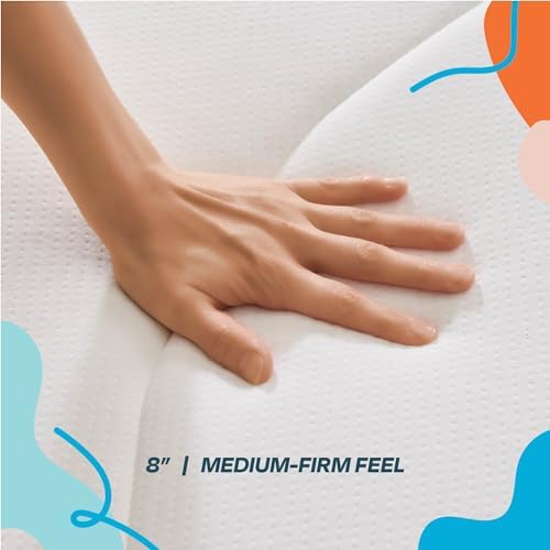 Linenspa 8 Inch Hybrid Mattress, Medium Firm, Bed in a Box, Queen Size