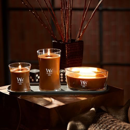 WoodWick Humidor Gifts for Women and Men, 9.7 oz Medium Hourglass Candle with Crackling Wick (Pack of 4)