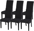 SearchI Dining Room Chair Covers Set of 6, Stretch Jacquard Parsons Chair Slipcovers Removable Washable Kitchen Chair Protector Cover for Dining Room, Hotel, Ceremony (Black Rhombus)