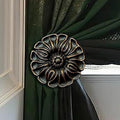 LOPGT Set of 2 Vintage Curtain Holdbacks Wall Mounted with Screws, Black
