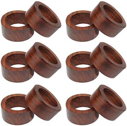 COTTON CRAFT Solid Wood Napkin Rings - Set of 12 Classic Napkin Rings