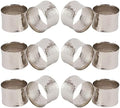ITOS365 Handmade Round Hammered Silver Napkin Rings Holder for Dinning Table Parties Everyday, Set of 12