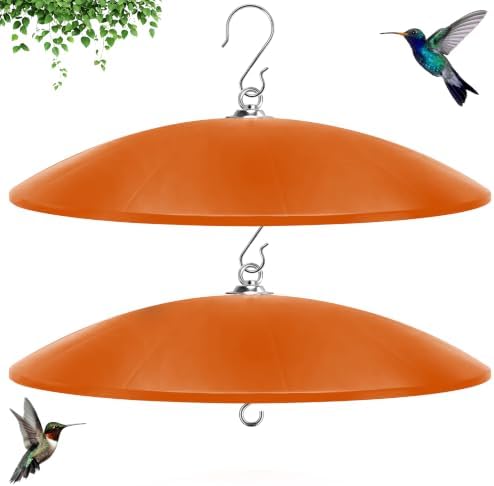 19.25-Inch Extra Large Squirrel Baffle,Hummingbird Feeder Shade Dome Cover, Bird Feeder Rain Guard, Hanging Squirrel Proof for Shepherd's Hook Outdoors (Terracotta) 2 Pack