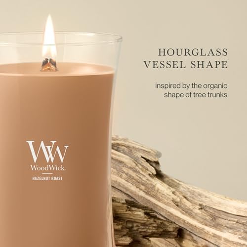 WoodWick Hazelnut Roast Scented Candle, Crackling Wick, 21.5oz