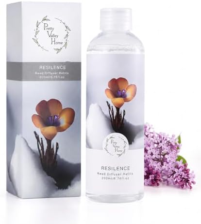 Reed Diffuser Oil Refill Dusty Lilac Scent - Strong Home Fragrance for Bathroom Shelf Decor 200ml
