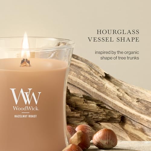 WoodWick Hazelnut Roast Scented Candle, Crackling Wick, 9.7oz