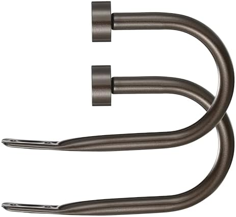 Premium Curtain Holdback, Quality Metal Decorative Curtain Holdbacks with Zinc Alloy Cap Finials,Rust-Proof, Set of 2 Window Curtain Holdbacks,Dark Bronze