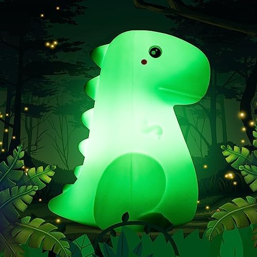 SANKEDOU LED Dinosaur Night Light for Kids, Touch Sensor Silicone 7 Colors