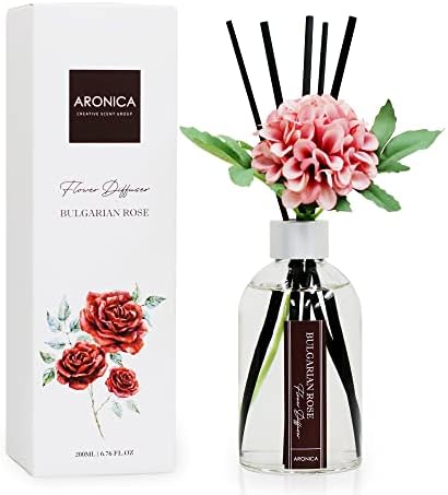 Aronica Flower Air Fresheners For Home, Sweet Rose Scent Room Non Plug In, Desk Reed Diffuser, Pink Air Freshener For Bathroom