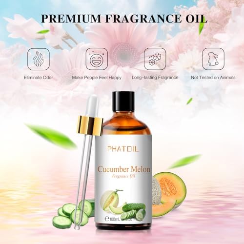 PHATOIL Cucumber Melon Fragrance Oil for Diffuser Aromatherapy 3.38FL.OZ