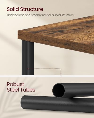 VASAGLE Side Table with Charging Station, 3-Tier Small Tall End Table