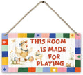 PHAMTE Chicken Farm Nursery Kids Playroom Wood Sign Plaque Décor 12x6 In